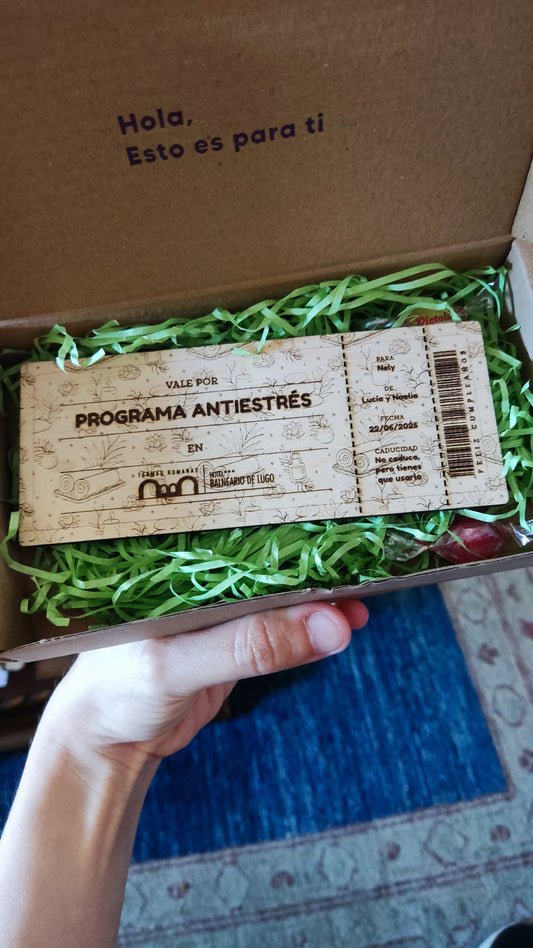 Vale de madera "Porque tú lo vales"