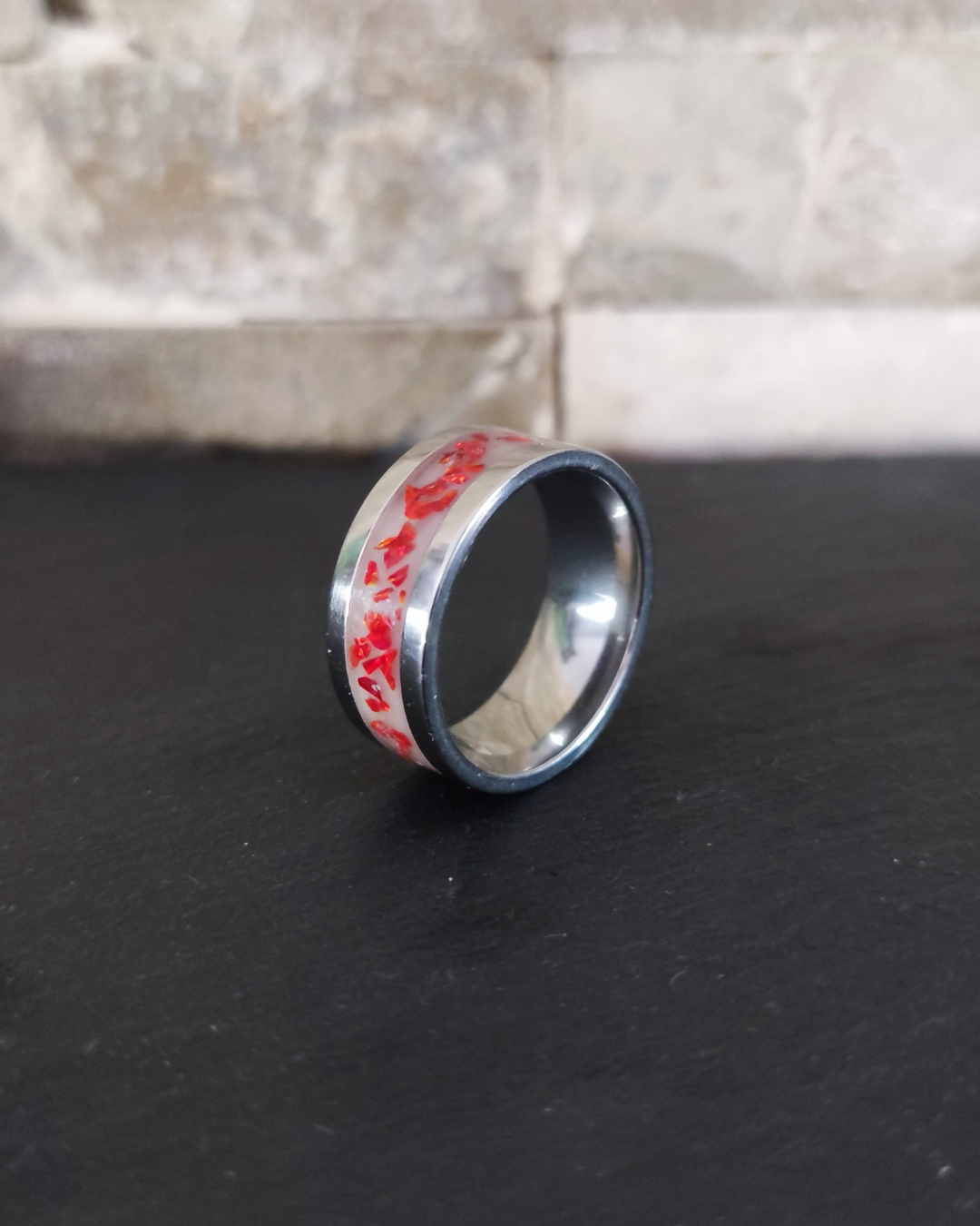 Anillo "Fire & Ice" (8 mm) · Brilla en la oscuridad
