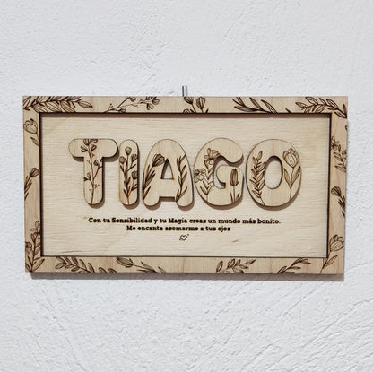 Marco en relieve "Frase"